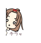 Lineスタンプ おでこ出しの可愛いミニキャラ女の子 40種類 120円