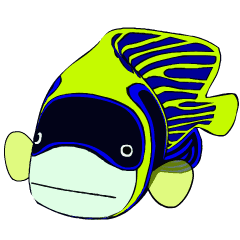 Lineスタンプ ばきばき泳ぐ熱帯魚 チョウチョウウオ 16種類 250円