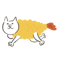 ねこ エビフライ ねびフライ Lineスタンプ Pmtgdesign